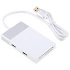 6 In 1 Multi-function Dual USB 3.0 + XQD + CF + TF + SD Card Reader (Silver) - 2