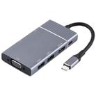 7 In 1 Dual USB 3.0 + TF/SD + HDMI/VGA + 3.5mm Jack + Type-C / USB-C Multi-function USB-C Dock Station - 2