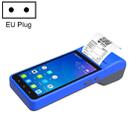POS-6000 4G Version 2GB+32GB 58mm PDA Handheld 5.5 inch Barcode Two-dimensional Code Android Smart Scan Code Cash Register Thermal Printing Machine, EU Plug(Blue) - 1