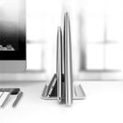 Universal Portable Aluminum Alloy Double Slot Width Adjustable Laptop Vertical Storage Stand Base(Silver) - 5