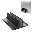 Universal Portable Aluminum Alloy Single Slot Width Adjustable Laptop Vertical Radiating Storage Stand Base(Black) - 1