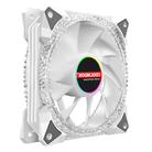 COOLMOON AS2 PWM Controlled Cooling Fan 12CM Dual-aperture Computer Water Cooling ARGB Chassis Fan (White) - 1