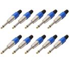 10 PCS 6.35 Gold-plating Mono Microphone Audio Plug - 1