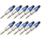 10 PCS 6.35mm Gold-plating Audio Plug Stereo Microphone Cord Plug - 1