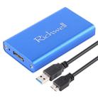 Richwell SSD R15-SSD-480GB 480GB 2.5 inch mSATA to USB3.0 Super-speed Interface Mobile Hard Disk Drive(Blue) - 1
