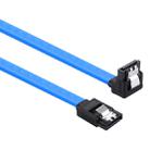 26AWG SATA III 7 Pin Female Straight to 7 Pin Female Elbow Data Cable Extension Cable for HDD / SSD, Total Length: about 50cm(Blue) - 1