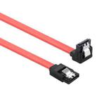 26AWG SATA III 7 Pin Female Straight to 7 Pin Female Elbow Data Cable Extension Cable for HDD / SSD, Total Length: about 50cm(Red) - 1