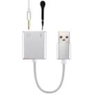 Aluminum Alloy Shell External USB Virtual 7.1 Channel Sound Card with 13cm Cable for PC Laptop (Silver) - 1
