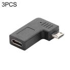 3 PCS LY-U2T078 USB-C / Type-C Female to Micro USB 5 Pin Right Elbow Male Charging Adapter - 1