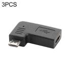 3 PCS LY-U2T078 USB-C / Type-C Female to Micro USB 5 Pin Left Elbow Male Charging Adapter - 1