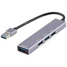 3019 4 x USB 3.0 to USB 3.0 Aluminum Alloy HUB Adapter with LED Indicator (Silver Grey) - 1