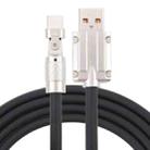 Mech Series 6A 120W USB to Type-C 180-degree Metal Plug Fast Charging Cable, Length: 1.2m(Black) - 1