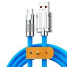 Mech Series 6A 120W USB to USB-C / Type-C Metal Plug Silicone Fast Charging Data Cable, Length: 1.2m(Blue) - 1