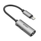 WIWU LT01 8 Pin Male to 8 Pin + 3.5mm Audio Jack Portable 2 in 1 Audio & Charging Adapter(Grey) - 1