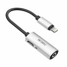 WIWU LT01 8 Pin Male to 8 Pin + 3.5mm Audio Jack Portable 2 in 1 Audio & Charging Adapter(Silver) - 1