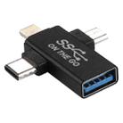 3 in 1 USB 3.0 to 8 Pin + Micro USB + USB-C / Type-C Interface Multifunctional OTG Adapter - 1