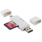 USB-C / Type-C + SD + TF + Micro USB to USB 2.0 Card Reader (White) - 1