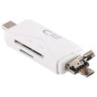 USB-C / Type-C + SD + TF + Micro USB to USB 2.0 Card Reader (White) - 6