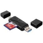 USB-C / Type-C + SD + TF + Micro USB to USB 3.0 Card Reader (Black) - 1