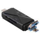 USB-C / Type-C + SD + TF + Micro USB to USB 3.0 Card Reader (Black) - 6