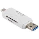 USB-C / Type-C + SD + TF + Micro USB to USB 3.0 Card Reader (White) - 4