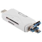 USB-C / Type-C + SD + TF + Micro USB to USB 3.0 Card Reader (White) - 6