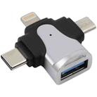 3 in 1 8 Pin + USB-C / Type-C + Micro USB Male to USB 3.0 Female Zinc Alloy Adapter - 1