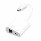 NK-1035 TC 2 in 1 USB-C / Type-C Male to Ethernet + Type-C Power Female Adapter - 1