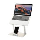 Adjustable Height Laptop Stand Aluminum Alloy Notebook Cooling Platform Holder, Style: with Mobile Phone Holder(Silver) - 1
