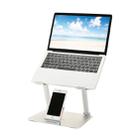 Adjustable Height Laptop Stand Aluminum Alloy Notebook Cooling Platform Holder, Style: with Mobile Phone Holder(Silver) - 2