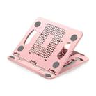 S6 Universal Rotatable Foldable 8-level Laptop Cooling Bracket with Handle (Pink) - 1