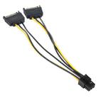 2 x SATA 15 Pin Male to Graphics Card PCI-e PCIE 6 Pin Female Video Card Power Supply Cable - 3