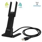 EDUP EP-AC1631 600Mbps Dual Band 11AC USB Wireless Adapter WiFi Network Card with 2 Antennas & Base for Laptop / PC (Black) - 1