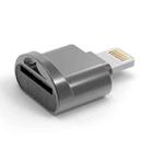 8 Pin to TF Card Zinc Alloy OTG Card Reader (Silver) - 1