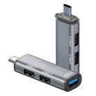 ADS-302C 3 In 1 Multi-function Type-C / USB-C HUB Docking Station (Silver Grey) - 1