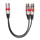 2055MFF-03 2 In1 XLR Male to Double Female Microphone Audio Cable, Length: 0.3m(Red) - 1