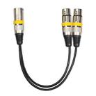 2055MFF-03 2 In1 XLR Male to Double Female Microphone Audio Cable, Length: 0.3m(Yellow) - 1