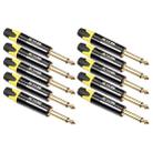 10 PCS TC202 6.35mm Gold-plated Mono Sound Welding Audio Adapter Plug(Yellow) - 1