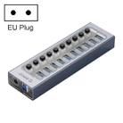 ORICO AT2U3-10AB-GY-BP 10 Ports USB 3.0 HUB with Individual Switches & Blue LED Indicator, EU Plug - 1