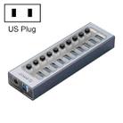 ORICO AT2U3-10AB-GY-BP 10 Ports USB 3.0 HUB with Individual Switches & Blue LED Indicator, US Plug - 1