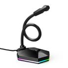 HXSJ TSP201 RGB Light Emitting Flexible USB Driveless Voice Chat Video Conference Microphone, Cable Length: 2m (Black) - 1