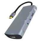Z41 6 in 1 USB-C / Type-C to PD USB-C / Type-C + HD HDMI + USB 3.0 + 3.5mm AUX + USB + Microphone Interface Multifunctional Docking Station Video Capture Card (Grey) - 1