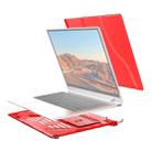 Split Waterproof PC Crystal Laptop Protective Case for Huawei MateBook X Pro, with Stand & Handle(Red) - 1