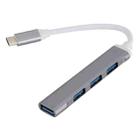 C809 USB 3.0 x 1 + USB 2.0 x 3 to USB-C / Type-C Multi-function Splitter HUB Adapter (Grey) - 1