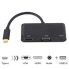 USB 2.0 + Audio Port + VGA + HDMI to USB-C / Type-C HUB Adapter (Black) - 1