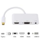 USB 2.0 + Audio Port + VGA + HDMI to USB-C / Type-C HUB Adapter (White) - 1