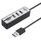 2 in 1 TF / SD Card Reader + 3 x USB 3.0 Ports to USB 3.0 HUB Converter, Cable Length: 26cm(Black) - 1