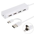 3 in 1 USB-C / Type-C + Micro USB + 4 x USB 2.0 Ports HUB Converter, Cable Length: 12cm(White) - 1