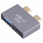 USB Female + USB-C / Type-C Female to 2 x USB-C / Type-C Male Adapter - 1