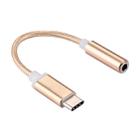 USB-C / Type-C Male to 3.5mm Female Weave Texture Audio Adapter, Length: about 10cm(Gold) - 1